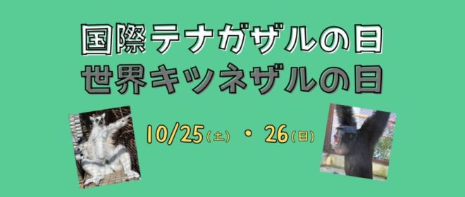 国際テナガザルの日＆世界キツネザルの日